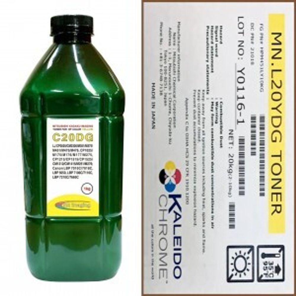 Тонер для HP Color Универсал тип C20DG (фл,1кг,желт,glossy,Chemical MKI) Green Line