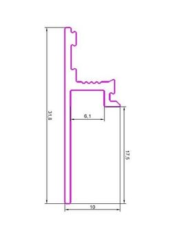 Теневой плинтус Pro Design 1269 черный, 2700x10x31,8 мм