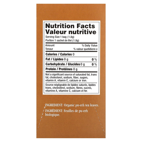 Uncle Lee's Tea, Imperial Organic, чай пуэр, 18 чайных пакетиков, 32,4 г (1,14 унции)