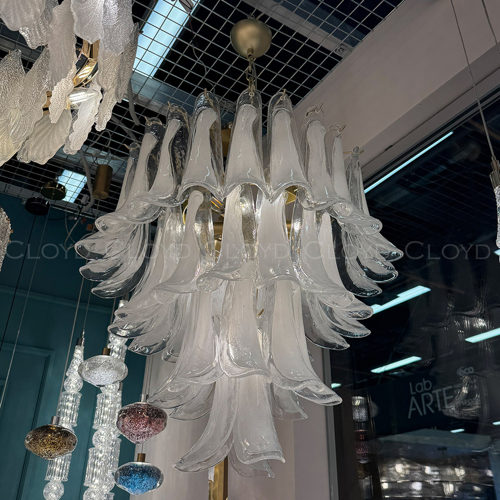 Люстра Cloyd AZORES-B C10 / Ø65 см - латунь светл. - бело-прозрачн.стекло (арт.11652)