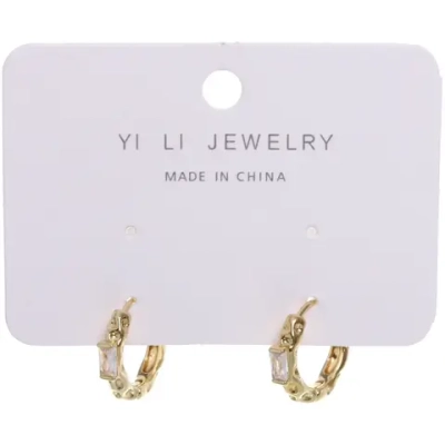 Серьги из гиппоалергенного металла со стразами «ПАЛУМНА», кольца, цвет золото и серебро, 2,5-dсм