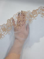 Вышивка на сетке голубой/золотисто-коричневый К788 левая 22 см