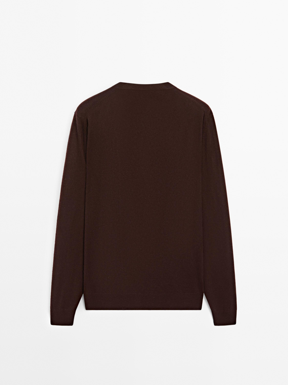 Massimo Dutti Свитер из смесовой шерсти с круглым вырезом, бордо