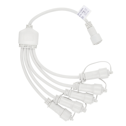 UCX-F90 S5-0.4M-WH Провод-разветвитель для гирлянд серии F90PRO. 0.4м. 5 выходов. Статика-мерцание. IP67. Белый. ТМ Uniel