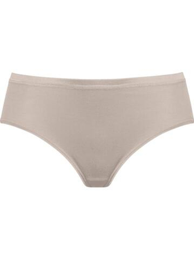 Гладкие трусики-слипы средней посадки (Размер: L) (Цвет: бежевый)