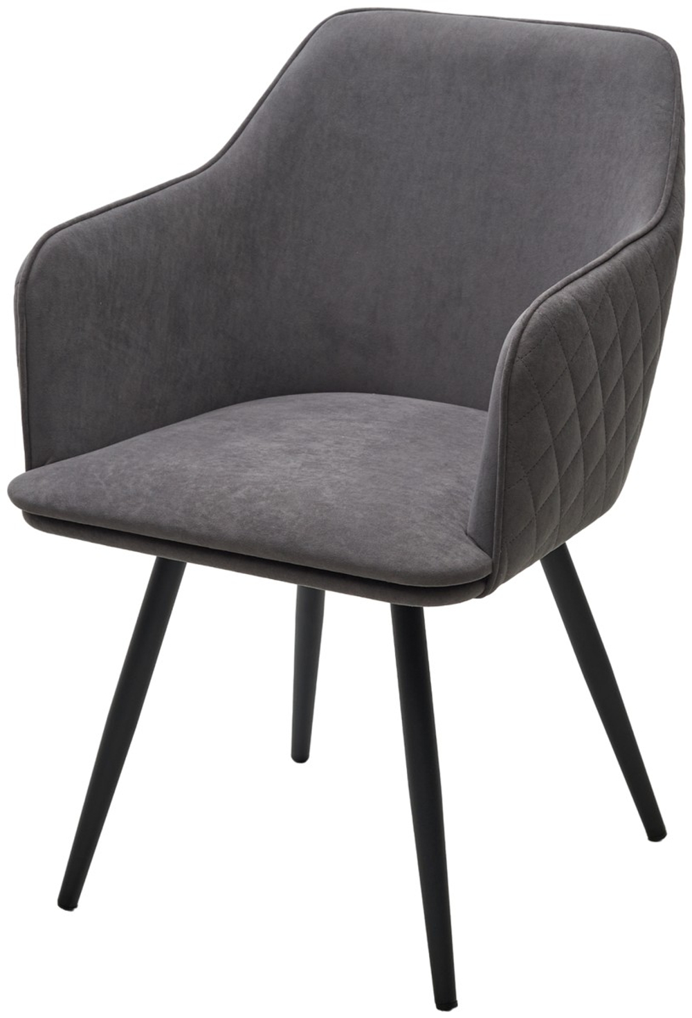 Стул М-City DISAUR Форт (Fort) поворотный на поворотный на 360 градусов, B28 темно-серый, Велюр, Черный каркас