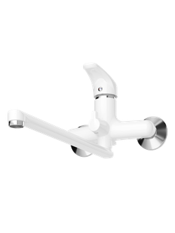 Смеситель с длинным изливом для ванны DIWO Валдай DW-WAL95WH белый