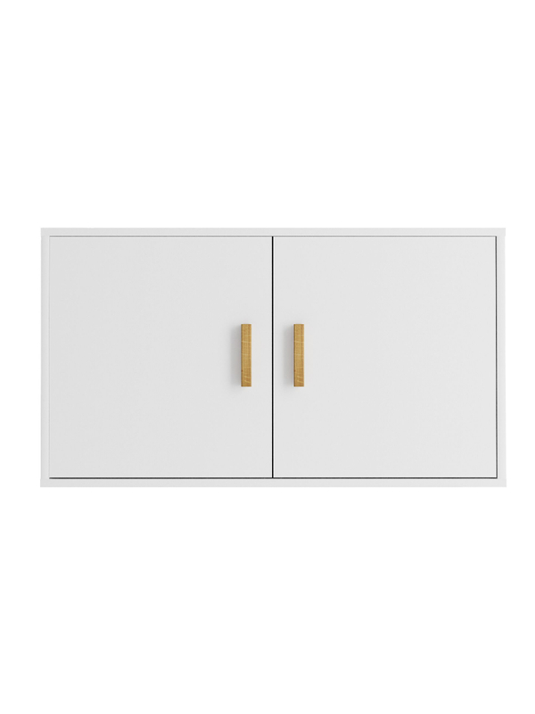 Антресоль, 90х58х50, Моби, на шкаф, с ручками из массива дуба, белый, Dipriz