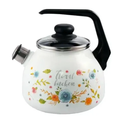 Чайник эмалированный 3,0л со свистком Floral kitchen