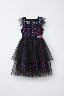 ZARA ПЛАТЬЕ С ЦВЕТАМИ, РАЗНОЦВЕТНЫЙ