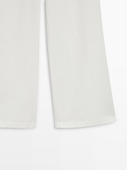 Massimo Dutti Джинсы-палаццо с высокой талией, белый
