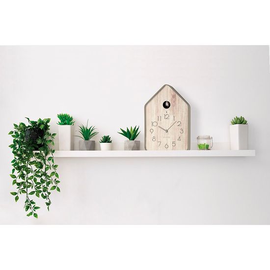 Часы настенные с маятником qq-up, серо-бежевые