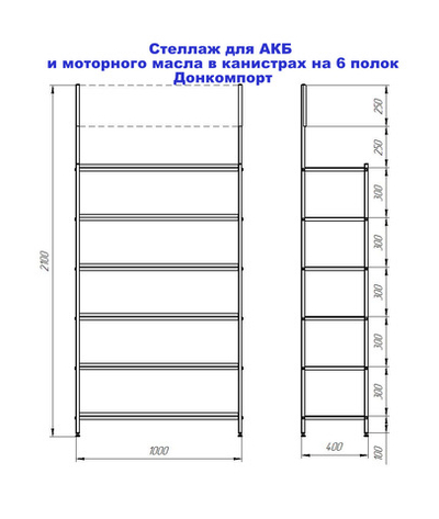 Стеллаж металлический разборный на 6 полок