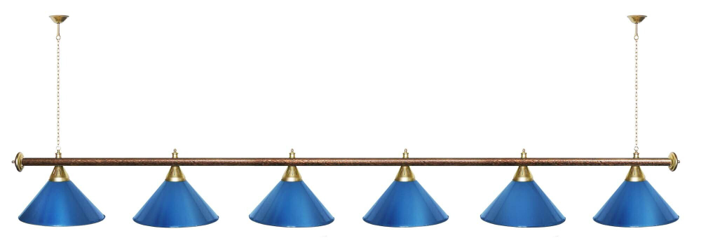 Лампа STARTBILLIARDS 6 пл. (плафоны золотые,штанга золотая,фурнитура золото)