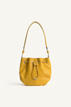 ZARA КОЖАНАЯ МИНИ-СУМКА ЧЕРЕЗ ПЛЕЧО, ЖЕЛТЫЙ