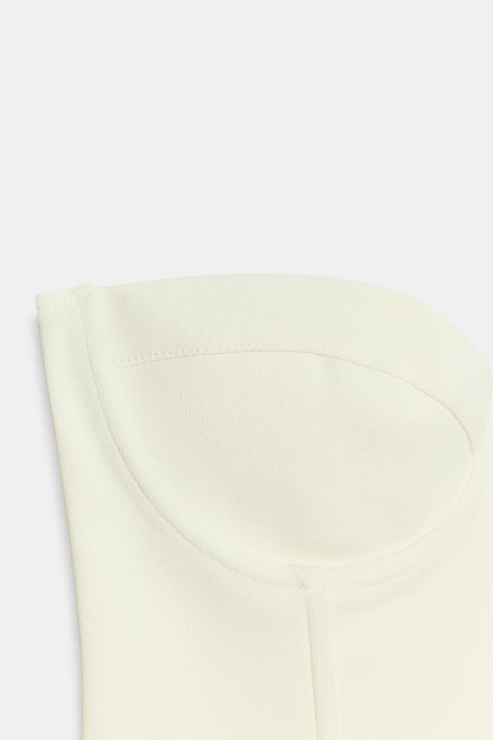 ZARA ЭЛАСТИЧНЫЙ ТРИКОТАЖНЫЙ КОРСЕТ, ЖЕЛТОВАТО-БЕЛЫЙ