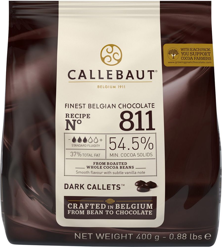 Шоколад Callebaut Темный 54.5% (Пакет 400гр)