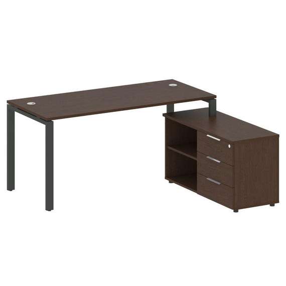 Метал Систем Рабочая станция с тумбой на П-образном м/к БП.РС-СТС-2.4 (R)