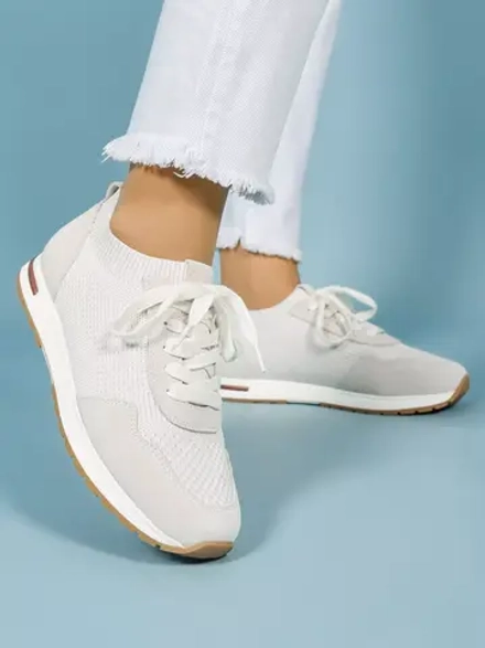 Кроссовки нат. замша/текстиль (36-41)р. / шт. HL-135-WHITE