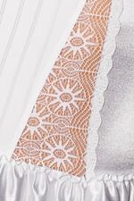 Белое боди с кружевными вставками Angie Corset SM (42-44) (Цвет: белый с голубым)