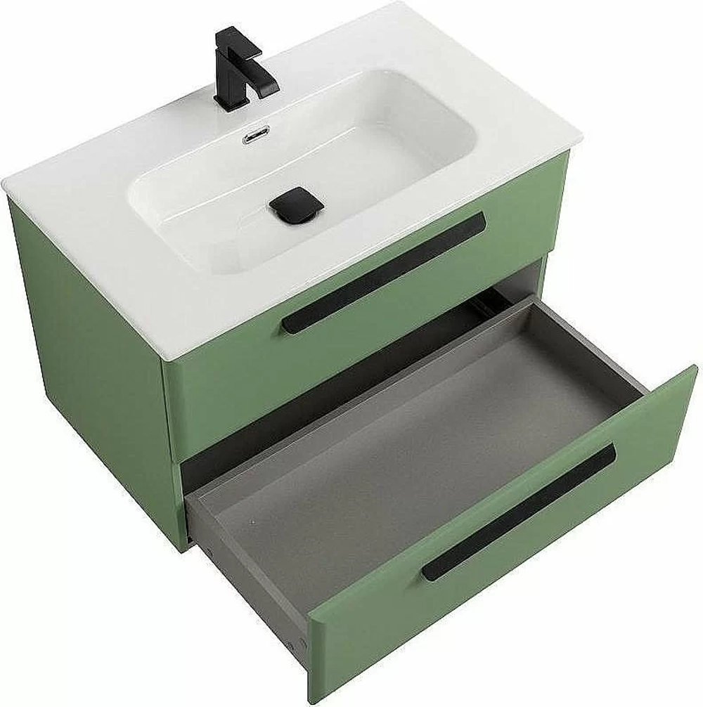 Тумба с раковиной Cezares ECO-CER-N 80 ECO-CER-N-800-2C-SO-PS-P фисташковый софт