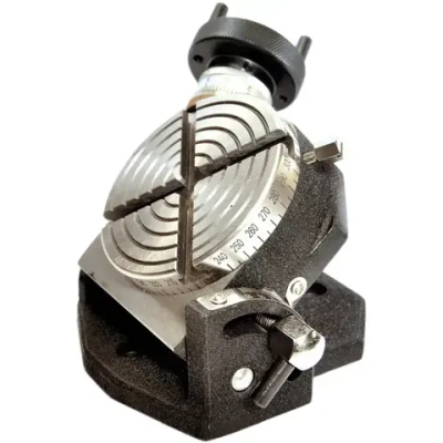 Наклоняемый поворотный стол, 100 мм, 4 паза, оснастка для станка. Powertex HEPHA