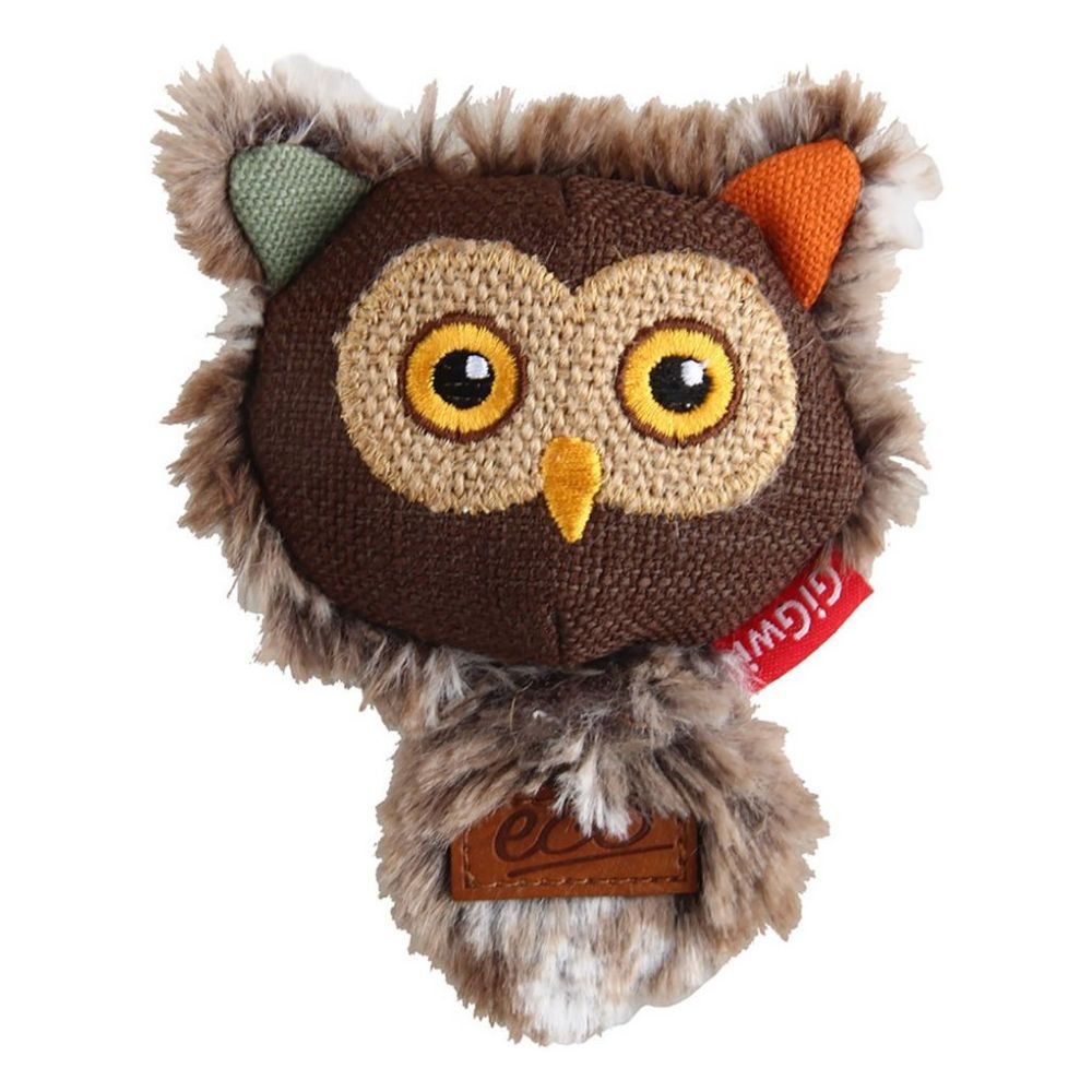 Игрушка для кошек Сова интерактивная 11 см, серия CATCH &amp; SCRATCH ECO, GiGwi