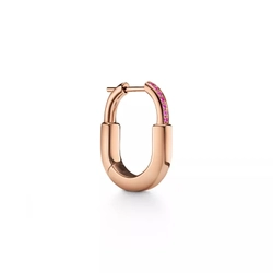 Серьги из розового золота 18k с розовыми сапфирами, Tiffany 💠Lock collection