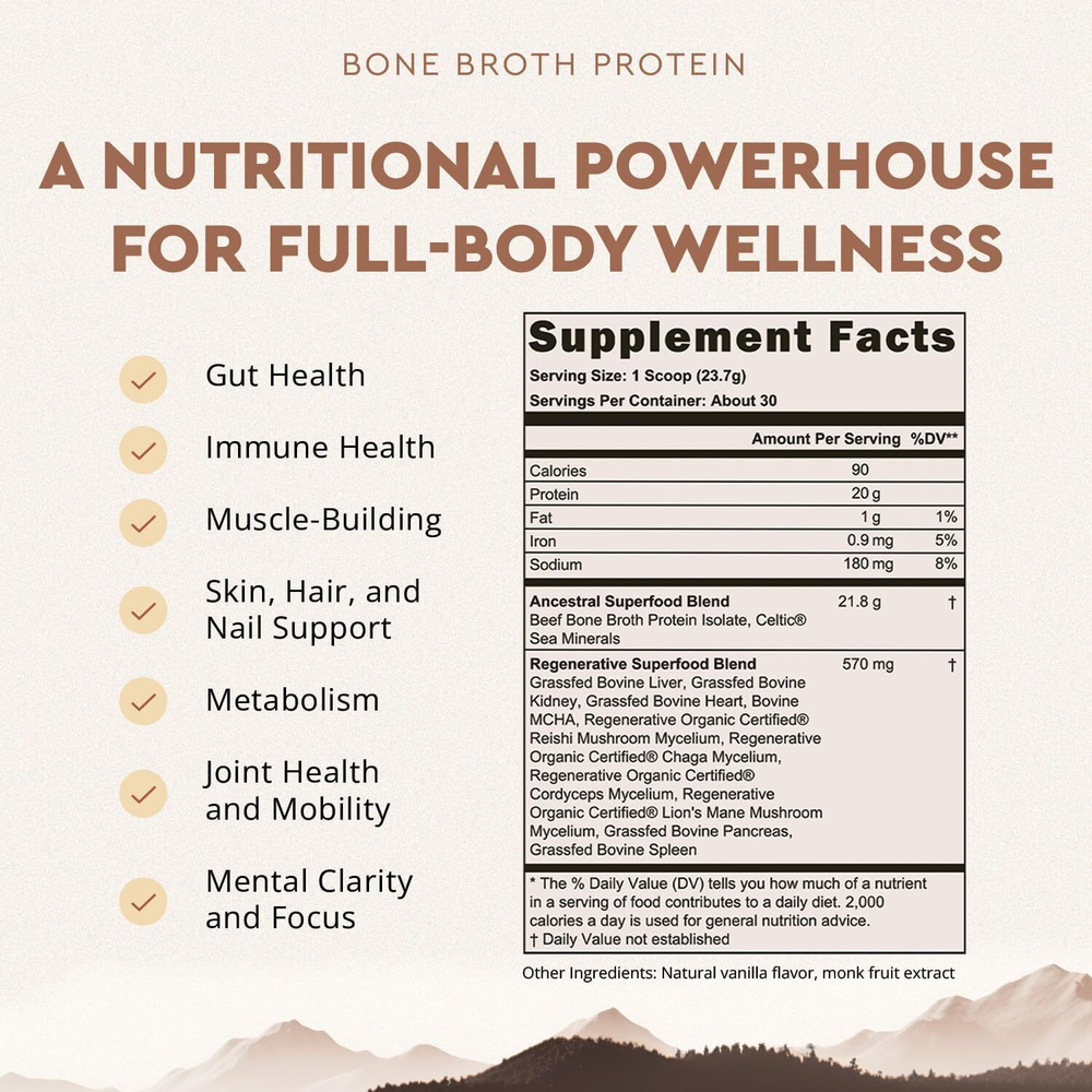 Ancestral Supplements - Ancestral Protein Powder Vanilla 711 gr