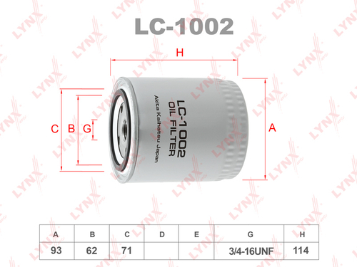 W930/21  LYNXauto    LC-1002   Фильтр масляный