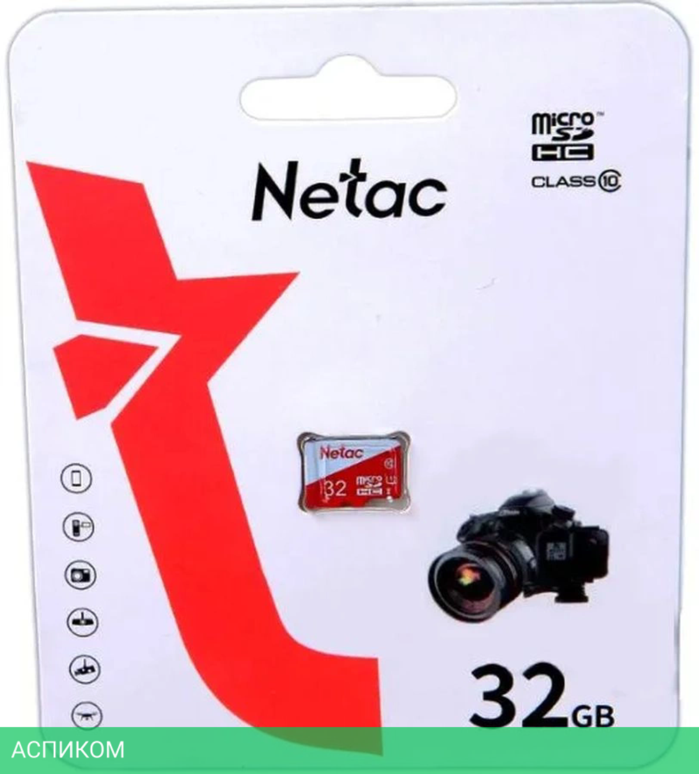 Карта памяти Netac P500 Eco microSDHC 32GB без адаптера (NT02P500ECO-032G-S)