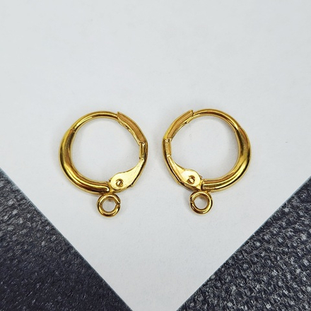 Ювелирные швензы, сталь, 2я позолота, швензы колечки, цена за пару