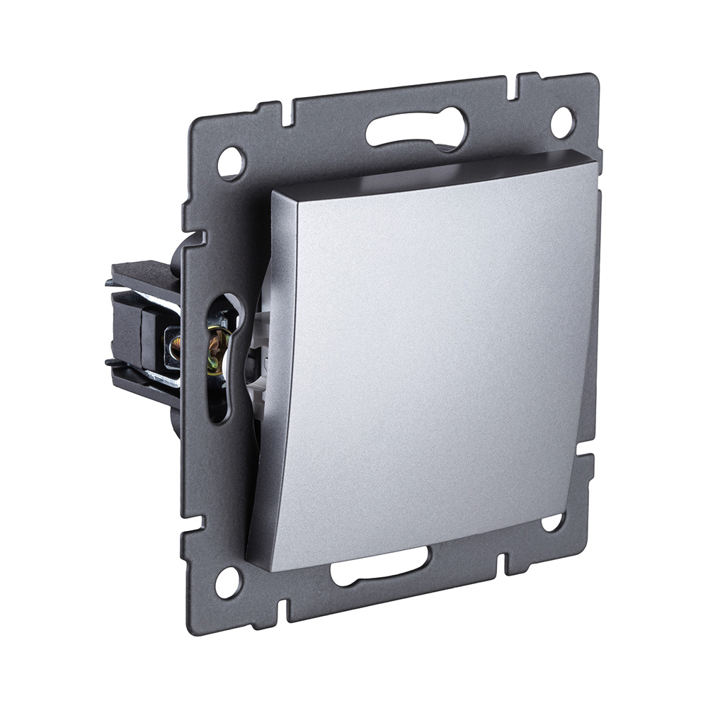 Выключатель 1-клавишный 10А/250В, изогнутый, серый Kollinger REA-R-001GY для Aspekt, Eleganz, Reflex