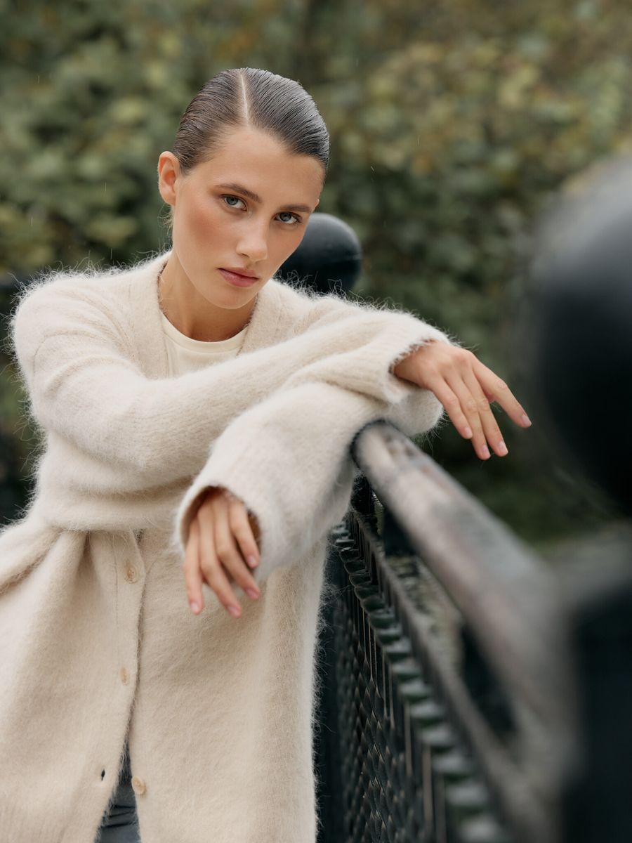 Кардиган альпака кремовый