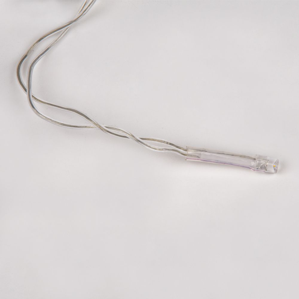 ULD-B12006-195-TTK WARM WHITE IP44 Бахрома светодиодная с эффектом мерцания. 12м. Соединяемая. 195 светодиодов. Теплый белый свет. Провод прозрачный. ТМ Uniel