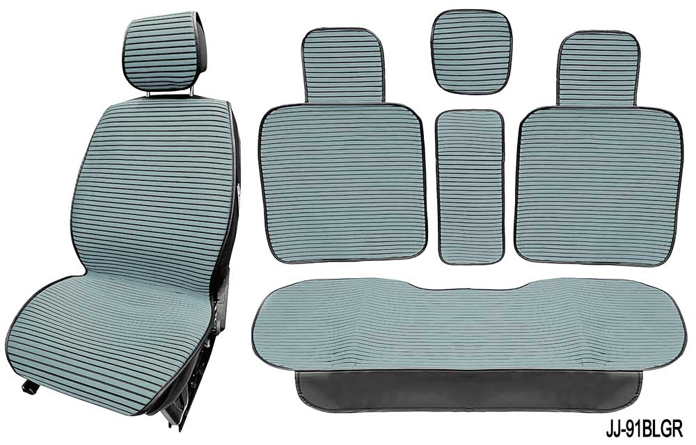 Накидки сидений ПОЛНЫЙ Coolpart MAXIMAL (к-т9пр) - JJ-91-BLGR - Ткань черный/серый