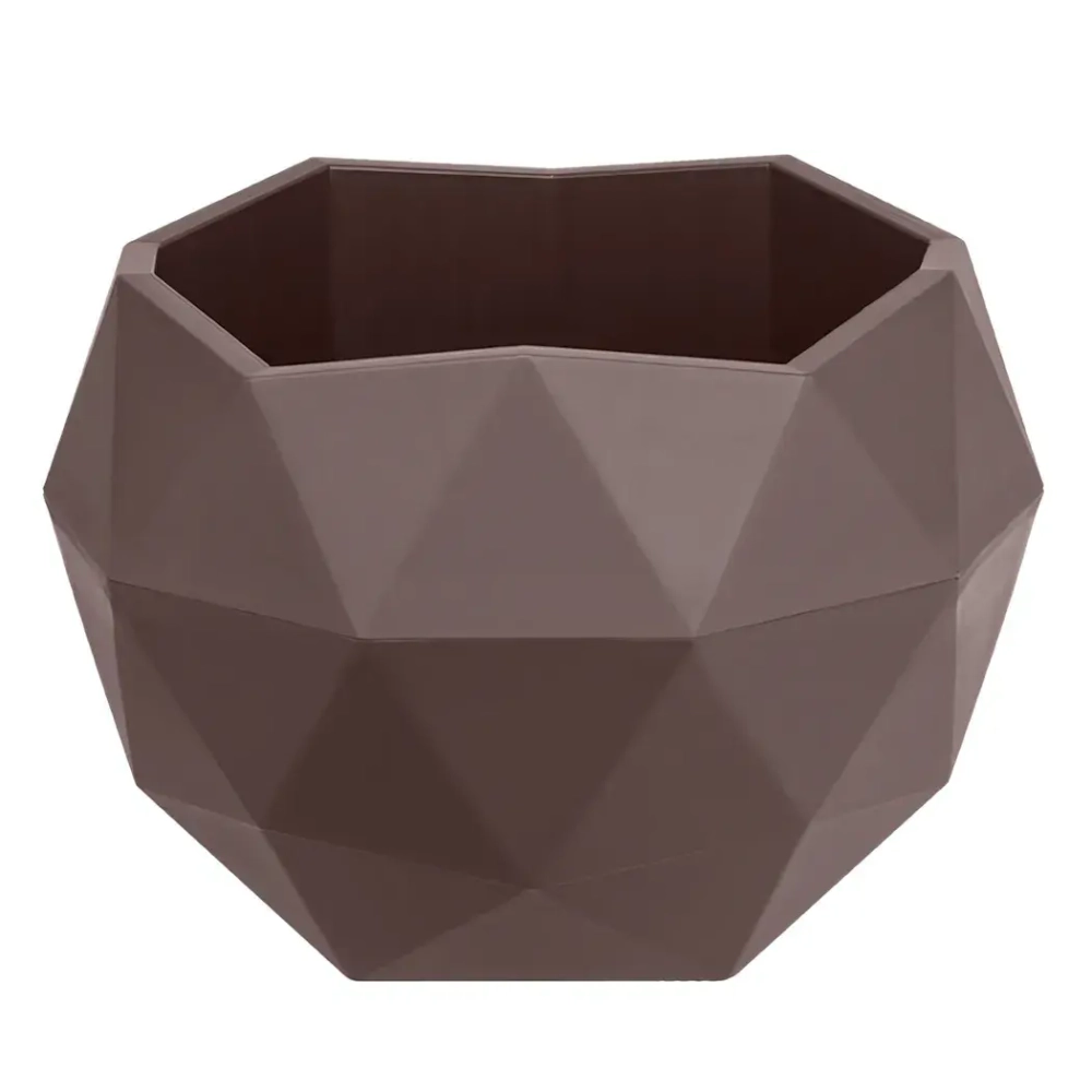 Кашпо для цветов пластиковое 2,5л d-21,8см «Топаз» Мокко