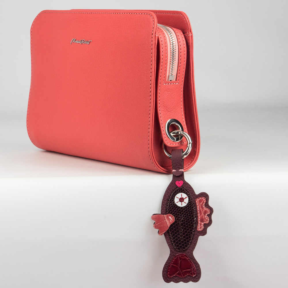 Брелок Poisson из кожи теленка и ящерицы