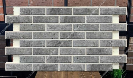 Клинкерная фасадная термопанель, плитка BestPoint Exclusive Cement Dark, ППУ (пенополиуретан), 1028x616 толщина 65 мм