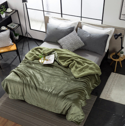 Плед двуспалка Зеленый Барашка Велюр-Плюш 200х220