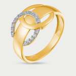 Женское кольцо из желтого золота 585 пробы с фианитами (арт. 022311-4102)