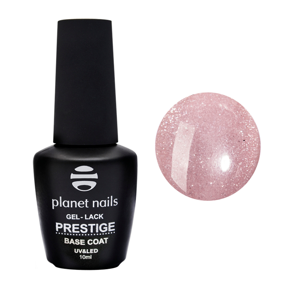 Planet Nails Камуфлирующая база BASE SHIMMER PEACH, 10мл