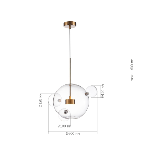 SL1133.203.01 Светильник подвесной ST-Luce Латунь/Прозрачный LED 1*14W 3000K BOPONE