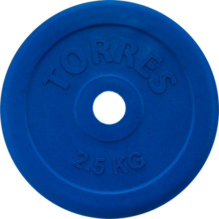 Диск обрезиненный TORRES PL50392, вес 2,5кг., диаметр 25мм.