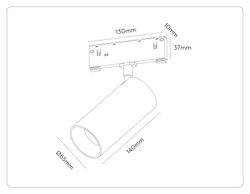Ambrella Трековый акцентный светильник 3CCT 3000K-6000K 24W 24° Track System GL2315