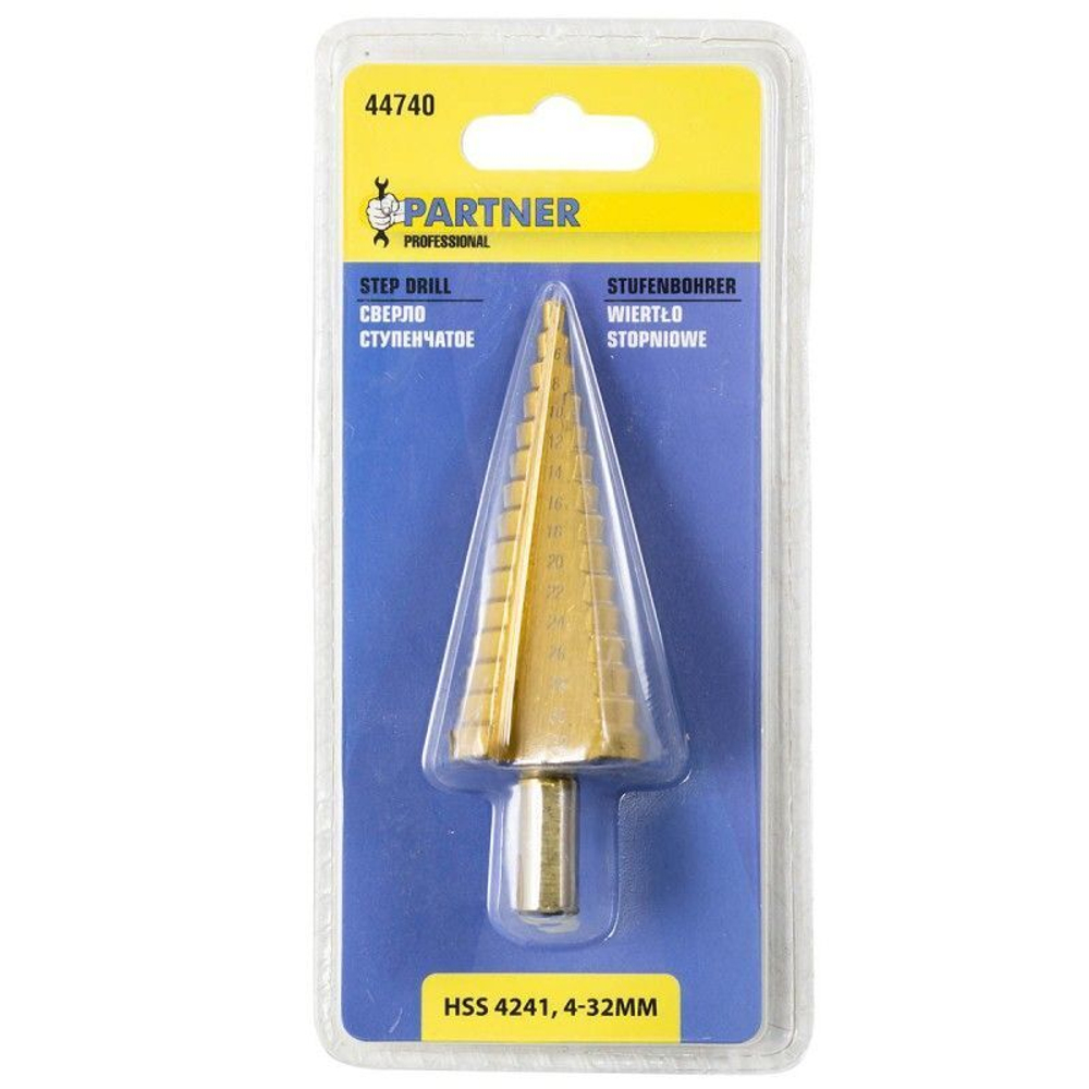 Сверло ступенчатое PARTNER HSS 4241(4-32мм) PA-44740