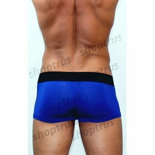 Мужские трусы хипсы синие с черной резинкой Calvin Klein Black Waistband