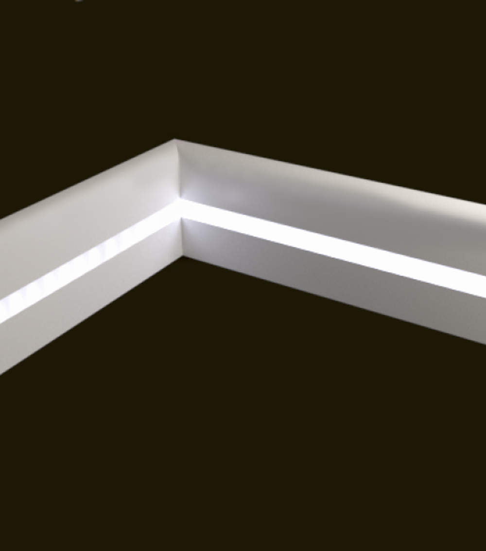 Плинтус МДФ EVROWOOD, PN 050 LED, Белый