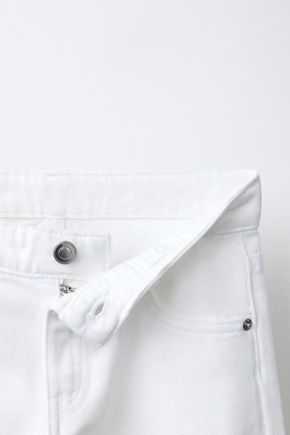 ZARA ДЖИНСЫ WIDE LEG С ЗАКЛЕПКАМИ, ЭКРЮ