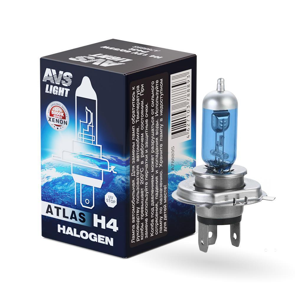 Лампа 12 В H4 60/55 Вт 5000К галогенная Atlas AVS